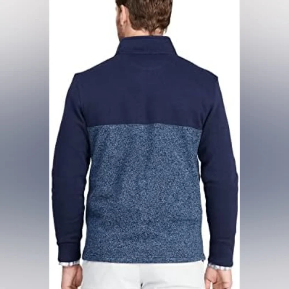 Men's Izod Quarter Zip Color block Fleece XL Blue